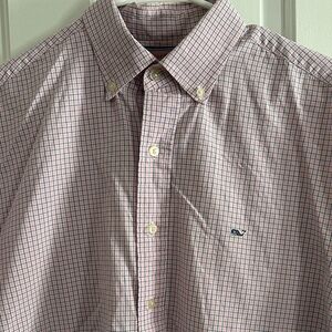 Vineyard Vines Pink and Blue Plaid Button Down Shirt